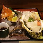 島津寿し - ●●予算相談おまかせ10,800円　①付出②造り③鍋風④小鉢⑤煮物⑥焼物⑦酢物⑧天ぷら⑨にぎり⑩椀物⑪デザート） 2019年06月