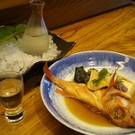 島津寿し - ●●予算相談おまかせ10,800円　①付出②造り③鍋風④小鉢⑤煮物⑥焼物⑦酢物⑧天ぷら⑨にぎり⑩椀物⑪デザート） 2019年06月