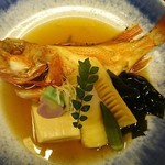 島津寿し - ●●予算相談おまかせ10,800円　①付出②造り③鍋風④小鉢⑤煮物⑥焼物⑦酢物⑧天ぷら⑨にぎり⑩椀物⑪デザート） 2019年06月