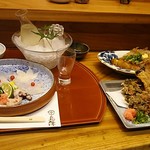 島津寿し - ◆追加単品　（鮑あわび造り、オコゼ造り、車エビ造り、鮑サザエ煮、焼きナス） 2019年06月