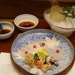 島津寿し - ◆追加単品　（鮑あわび造り、オコゼ造り、車エビ造り、鮑サザエ煮、焼きナス） 2019年06月