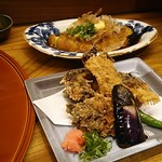 島津寿し - ◆追加単品　（鮑あわび造り、オコゼ造り、車エビ造り、鮑サザエ煮、焼きナス） 2019年06月