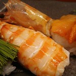 島津寿し - ●●予算相談おまかせ10,800円　①付出②造り③鍋風④小鉢⑤煮物⑥焼物⑦酢物⑧天ぷら⑨にぎり⑩椀物⑪デザート） 2019年06月