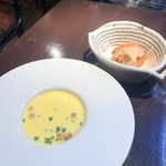 Les　pif　et　dodine - メカジキのグリエ　海老クリームソース　サラダとバターライス