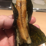 食善 大岡 - 穴子の手巻き寿司、濃厚でとても美味かった