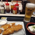 Matsunoya - お得なビールセット600円(税込)全景