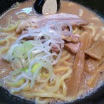 ラーメン長山 - ラーメン（太麺、大盛り）