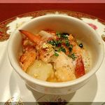 信長亭 - 活ｵﾏｰﾙ海老のﾌﾞｰﾙﾌﾞﾗﾝｿｰｽ　ｸﾘｽﾏｽ風