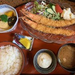 魚大 - ジャンボエビフライ定食