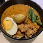 ハレギンザ - スペシャルカレー、タンドリーチキンと今日の野菜（じゃがいもとインゲン）