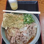 かざしうどん - 肉ぶっかけうどん(中･冷)とじゃこちくわ天