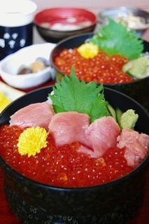 Sakanatei Okazaki - 大トロいくら丼、自家製塩漬いくら丼