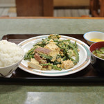 三笠 久米店 - ゴーヤーちゃんぷる定食¥700