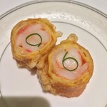 REIKASAI GINZA - 海老の錦糸玉子巻き揚げ  京劇太鼓仕立て