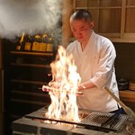 東麻布 天本 - 藁焼き