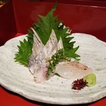 Kamanoza - 二の重の「鰈と太刀魚の刺身」