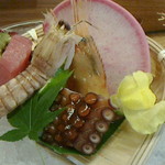 島津寿し - ●●予算相談おまかせ10,800円　①付出②造り③鍋風④小鉢⑤煮物⑥焼物⑦酢物⑧天ぷら⑨にぎり⑩椀物⑪デザート） 2019年06月