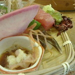 島津寿し - ◆追加単品　（鮑あわび造り、オコゼ造り、車エビ造り、鮑サザエ煮、焼きナス） 2019年06月