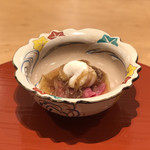 肉屋 雪月花 NAGOYA - サーロインのしゃぶしゃぶ 日間賀島の白子とフカヒレのせ