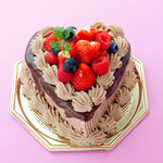Heart-shaped raw chocolate decoration cake