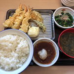 Tendon Tempura Hompo Santen - 上海老天ぷら定食（780円）