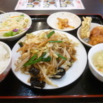 香港楼 - 豚肉と春雨野菜炒め定食