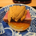 御料理 まつ山 - 長崎のブランド和牛「出島ばらいろ」と萩の赤ウニ