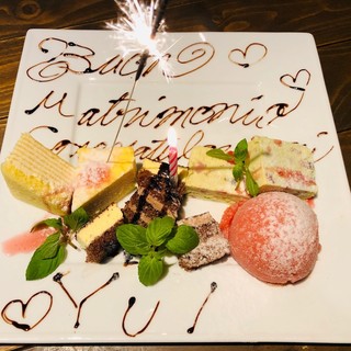 Birthday, anniversary, wedding gift♪ Surprise with a celebration dessert plate