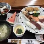 すし秀 - 料理写真:寿司ランチセット＝１０８０円