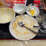 南国亭 - エビと玉子のチリソース煮定食720円（ランチは、ライス、麻婆豆腐ほか、おかわり自由）