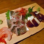 japanese restaurant 旬菜 籐や - 新潟 あじ刺 ＆ 佐渡 生南蛮えび刺 ＆ 佐渡 たこ頭ぶつ