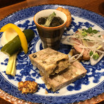 かつ吉 - コース料理の前菜盛合せです。季節によって変わります。