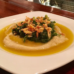 hikari-yurari - 桜エビと青菜の蒸煮、乾燥空豆のピュレ添え