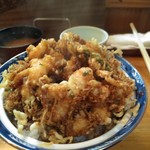 光村 - スペシャルかき揚げ丼　湯気がたまらん！
