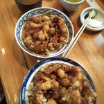 光村 - スペシャルかき揚げとかき揚げ丼（海老数匹食べたみたい）