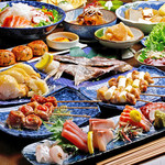 Koshitsu Sumibi To Nihonshu Ginsuke - 宴会コースは、生ビールや日本酒を含むプレミアム飲み放題付！（食べ放題コースはスタンダード飲み放題になります）