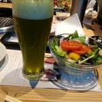 静岡そだち - 抹茶ビールとサラダ