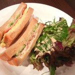 西天満バル - 朝のミックスサンド セットで￥４５０