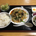 天龍坊 - 肉ニラ炒め（760円）＋ 定食（250円）