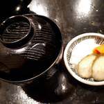 うなぎ 仙見 - お吸物・お漬物