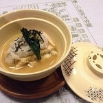 浪速割烹 㐂川 - 穴子の海老芋蒸・大阪菊菜・山葵・針のり