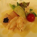 レストラン 三笠　真鯛とボタン海老のサラダ仕立て