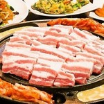 Seven-colored cheese samgyeopsal course