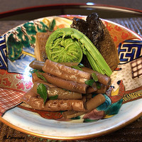 御料理 寺沢 - 薇にこごみ､鮑