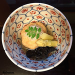 御料理 寺沢 - 毛蟹の飛龍頭､香茸､ﾎﾜｲﾄｱｽﾊﾟﾗ