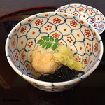 御料理 寺沢 - 毛蟹の飛龍頭､香茸､ﾎﾜｲﾄｱｽﾊﾟﾗ