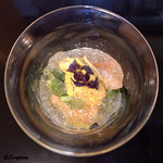 御料理 寺沢 - 赤貝､葉山葵､生海胆 柑橘ｼﾞｭﾚ掛け