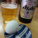 オランダ亭 - 【2011.12.　再訪】　瓶ビール（中瓶）550円+烏骨鶏卵サービス