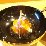 天ぷら たけうち - 焼きナスとズワイガニのジュレ