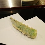 天ぷら たけうち - オクラ